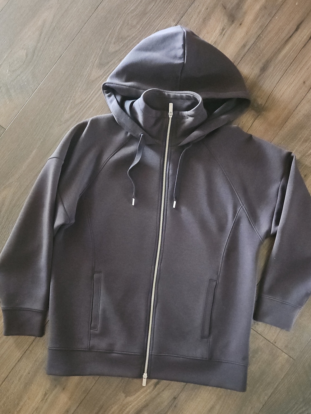 Calia Women's Scuba Zip-Up Hooded Jacket in Black